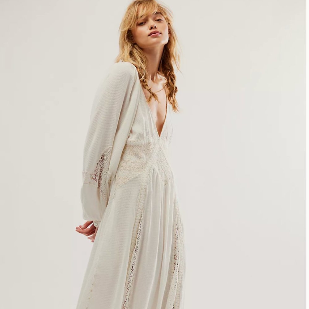 Free People Ivory Lace Maxi Dress